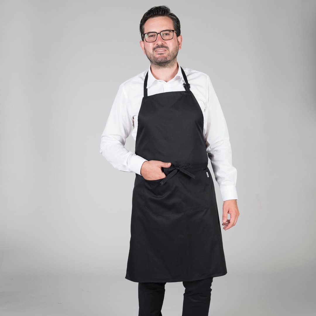 DELANTAL CON PETO Y BOLSILLO 90x75 CM SARGA (116BC0)