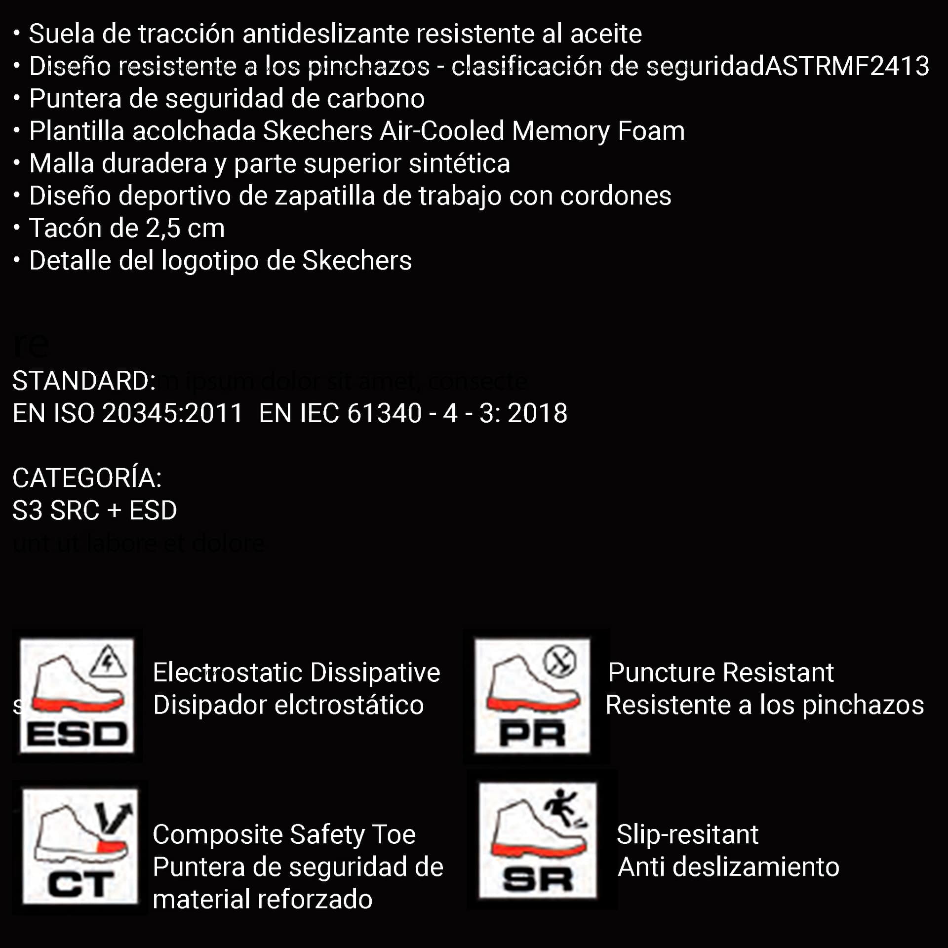 ZAPATILLA DE SEGURIDAD ULMUS SKECHERS HOMBRE SK200090EC - Imagen 5