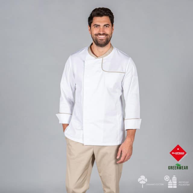 CHAQUETA COCINA HOMBRE OTERO TEJIDO RECICLADO Y ORGANICO KLOPMAN (942500)