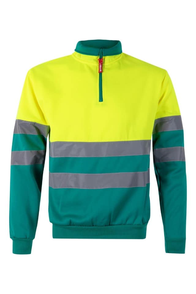 SUDADERA BICOLOR CON CREMALLERA ALTA VISIBILIDAD (Serie 305701)