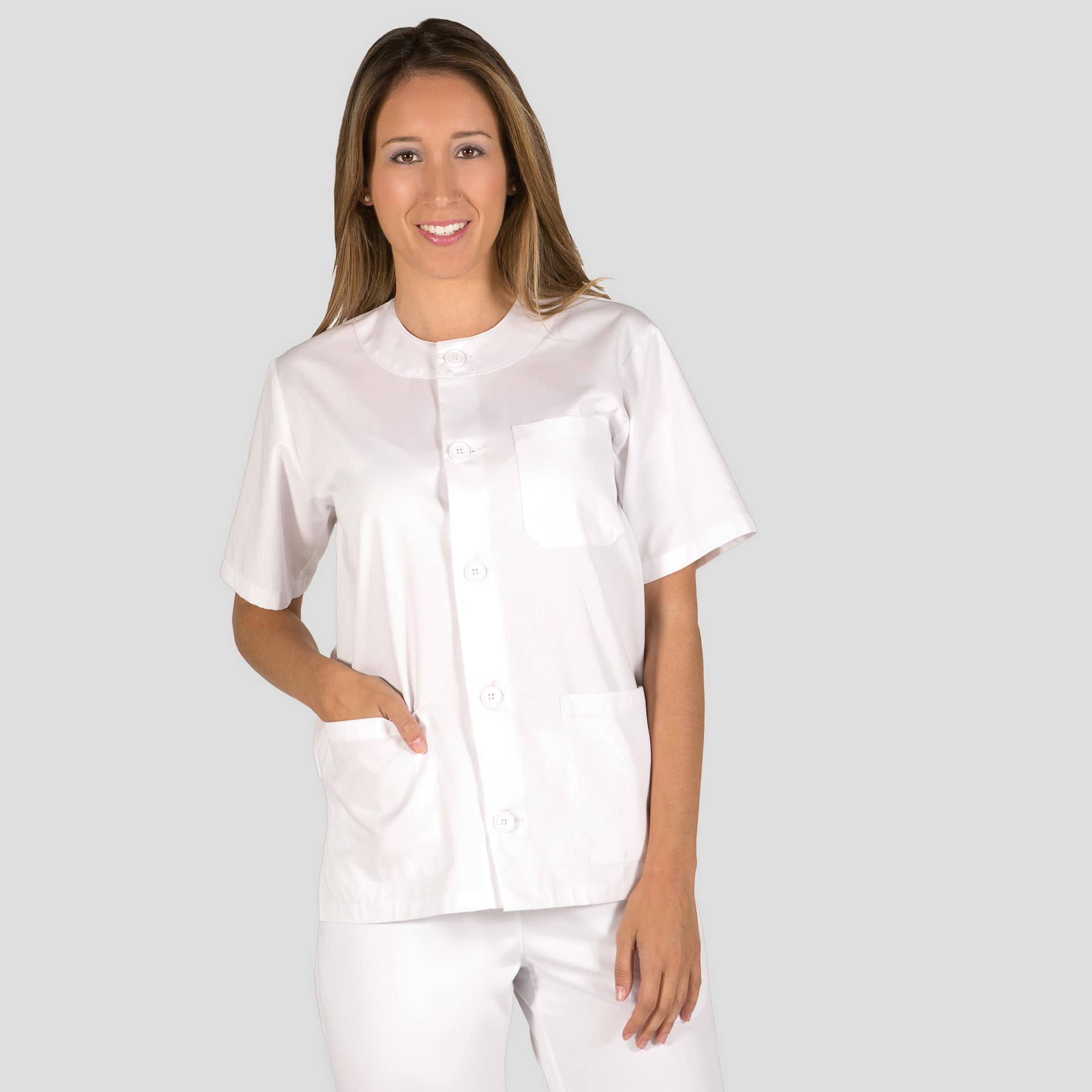BLUSA SANITARIO UNISEX ABOTONADO BLANCA (602000)