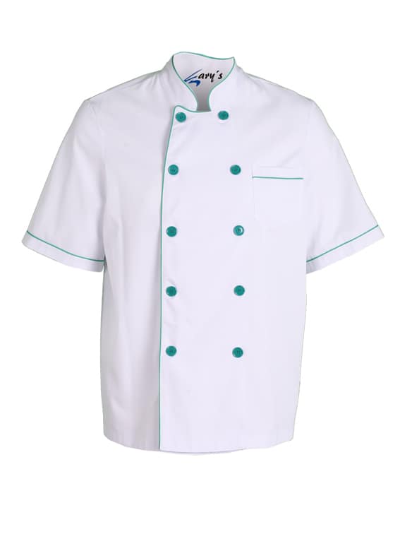 CHAQUETA COCINA UNISEX M/C BLANCA VIVO COLOR (914000) - Imagen 5