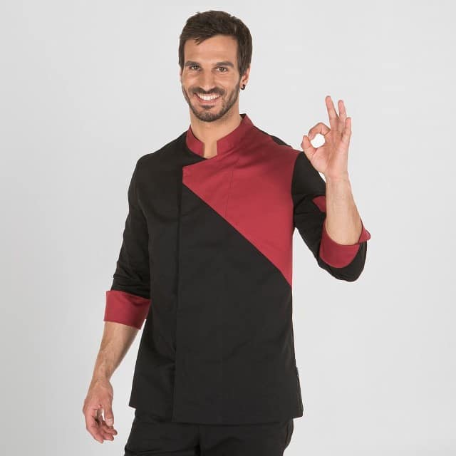 CHAQUETA COCINA UNISEX NEGRO M/L COMBI (931400)