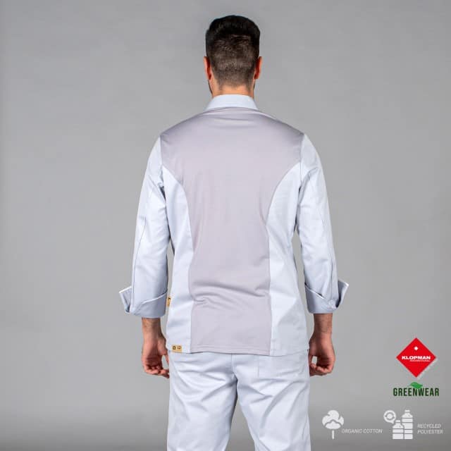 CHAQUETA COCINA UNISEX BELTRAN TEJIDO RECICLADO Y ORGANICO KLOPMAN (942600) - Imagen 2