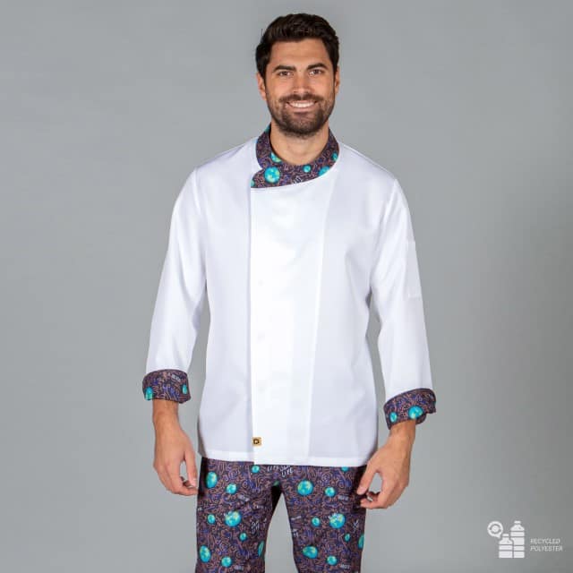 CHAQUETA COCINA UNISEX PLANET TEJIDO RECICLADO MICROFIBRA (942700)