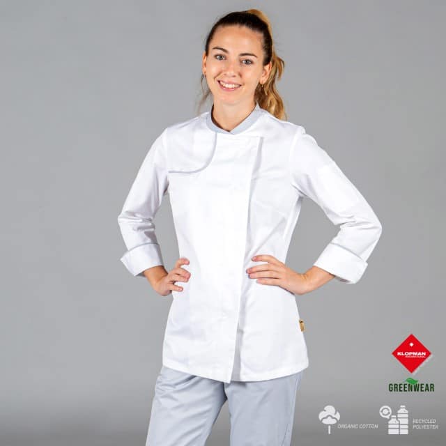 CHAQUETA COCINA MUJER ANAYA TEJIDO RECICLADO Y ORGANICO KLOPMAN (942900)