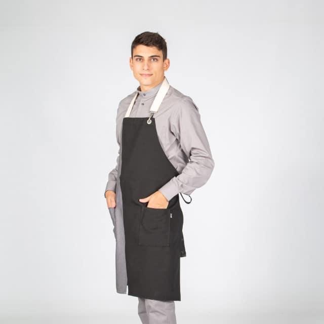 DELANTAL CON PETO NEGRO COMBI ESPIGA 82X72 CM (100007) - Imagen 3