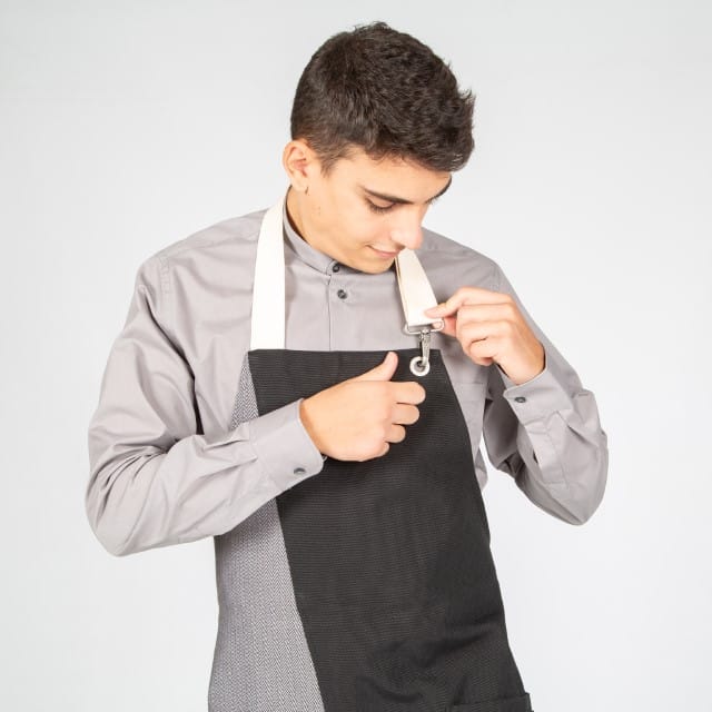 DELANTAL CON PETO NEGRO COMBI ESPIGA 82X72 CM (100007) - Imagen 4