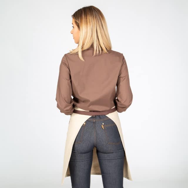 DELANTAL SIN PETO BEIGE COMBI ESPIGA 50X68 CM (100013) - Imagen 2