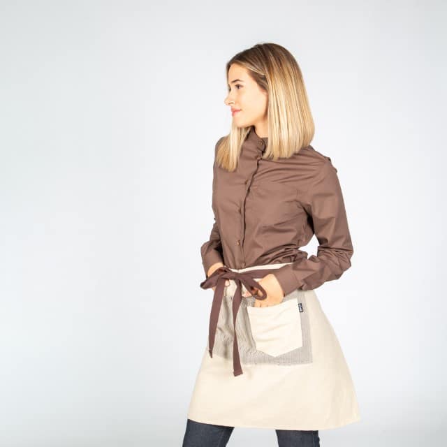 DELANTAL SIN PETO BEIGE COMBI ESPIGA 50X68 CM (100013) - Imagen 3