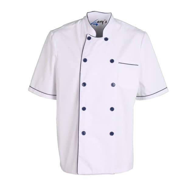 CHAQUETA COCINA UNISEX M/C BLANCA VIVO COLOR (914000) - Imagen 2